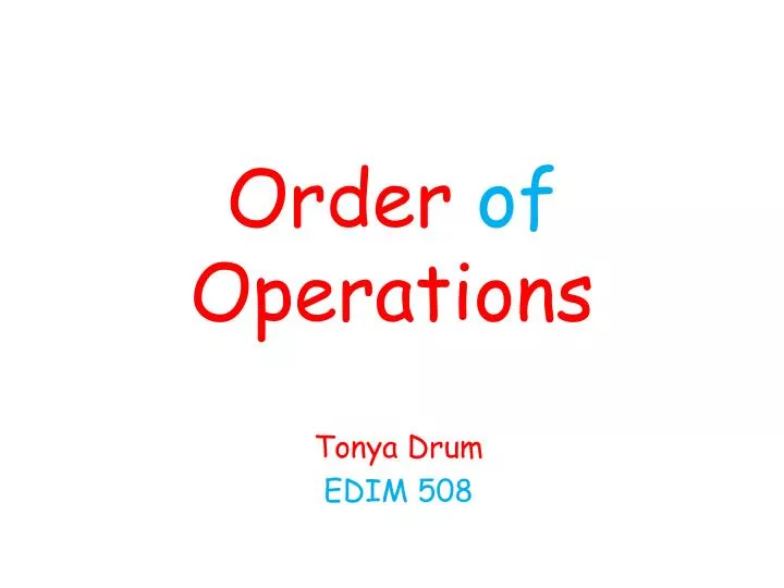 order of operations