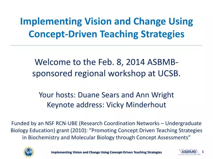 implementing vision and change using concept driven teaching strategies