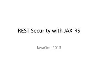 REST Security with JAX-RS