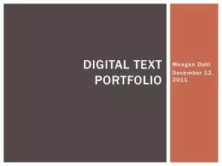 Digital Text Portfolio