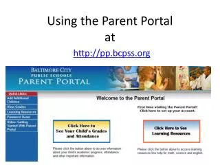 Using the Parent Portal at