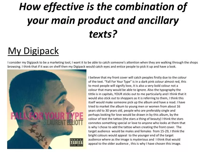 how effective is the combination of your main product and ancillary texts