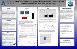 Battery Status Monitor: The source of decision making for a Smart Micro-Grid