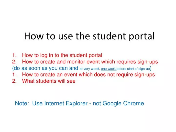 how to use the student portal