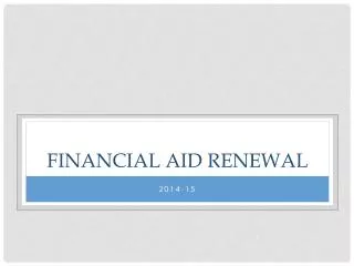 Financial Aid Renewal