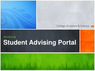 introducing Student Advising Portal
