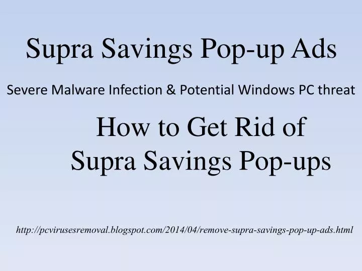 supra savings pop up ads