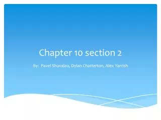 Chapter 10 section 2