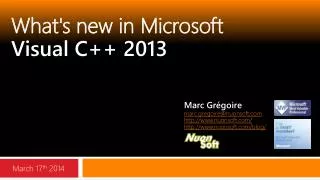 What's new in Microsoft Visual C++ 2013