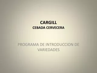 CARGILL CEBADA CERVECERA