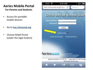 Aeries Mobile Portal For Parents and Students