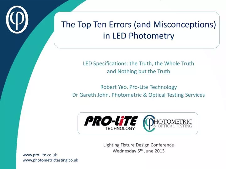 the top ten errors and misconceptions in led photometry