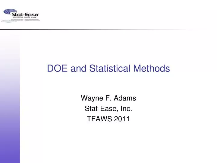 doe and statistical methods