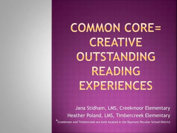 common core creative outstanding reading experiences