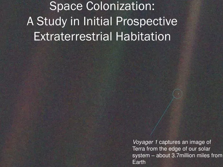 space colonization a study in initial prospective extraterrestrial habitation