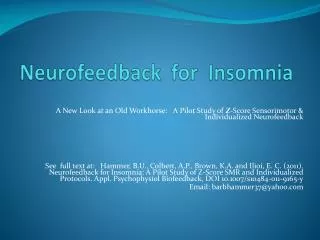 Neurofeedback for Insomnia