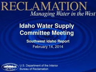 Idaho Water Supply Committee Meeting