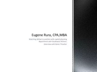 Eugene Rura, CPA,MBA