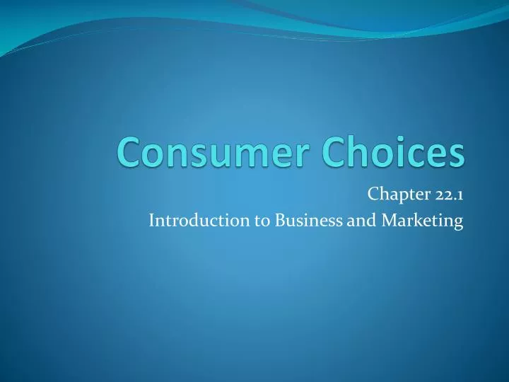 consumer choices