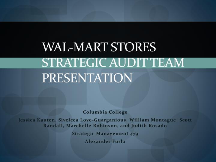 wal mart stores strategic audit team presentation