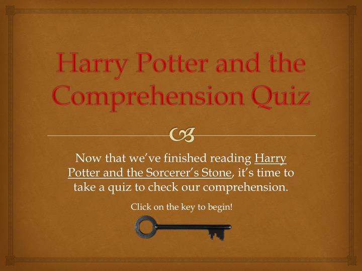 harry potter and the comprehension quiz
