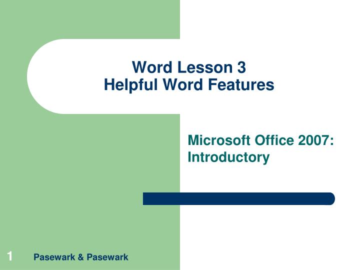 word lesson 3 helpful word features