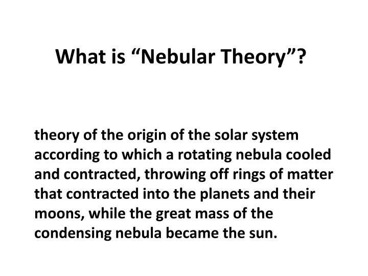 what is nebular theory