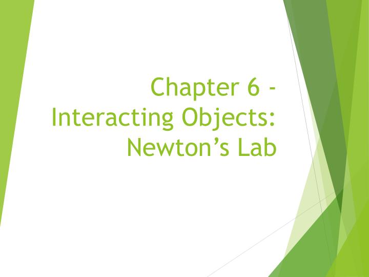chapter 6 interacting objects newton s lab