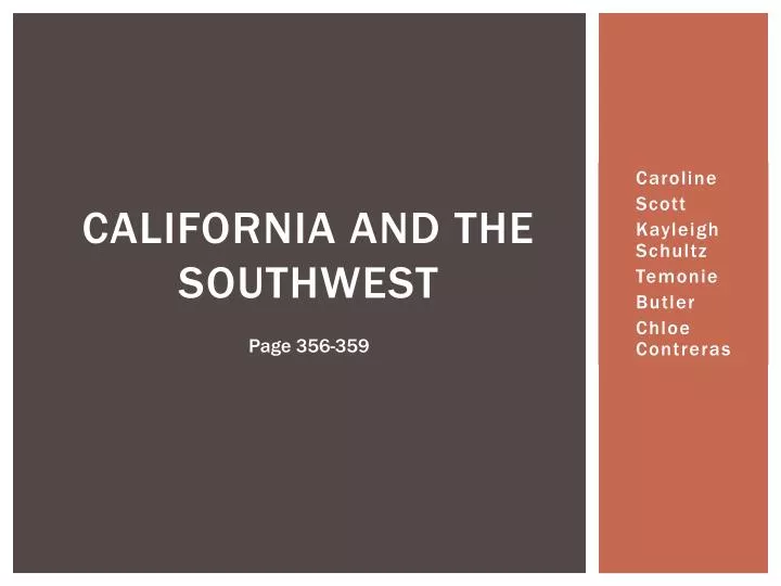 california and the southwest