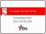 Campaign Service Center