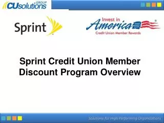 Sprint Credit Union Member Discount Program Overview