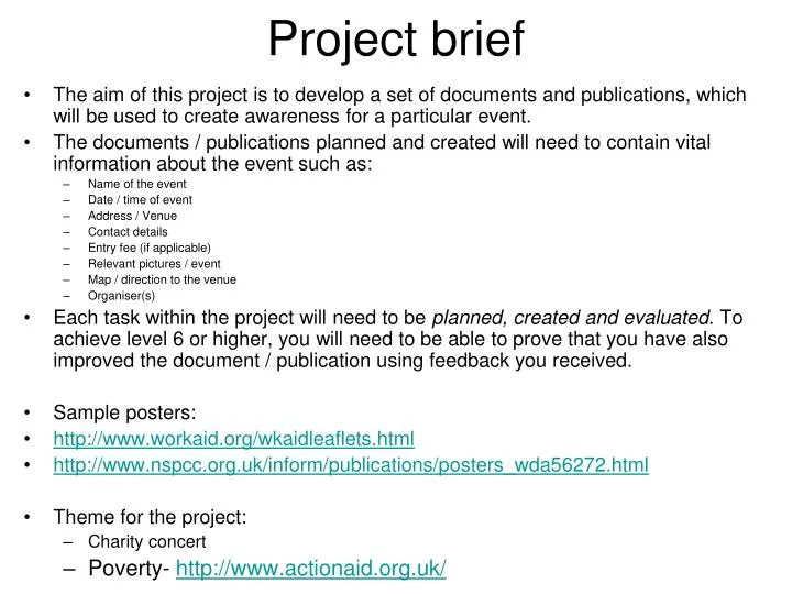 project brief