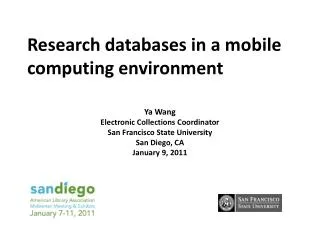 Research databases in a mobile computing environment
