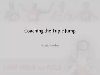 Coaching the Triple Jump