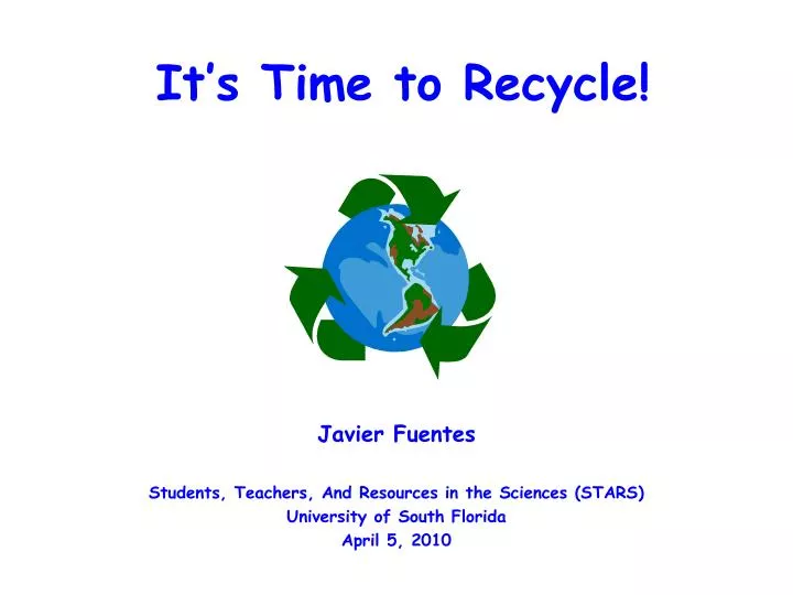 it s time to recycle