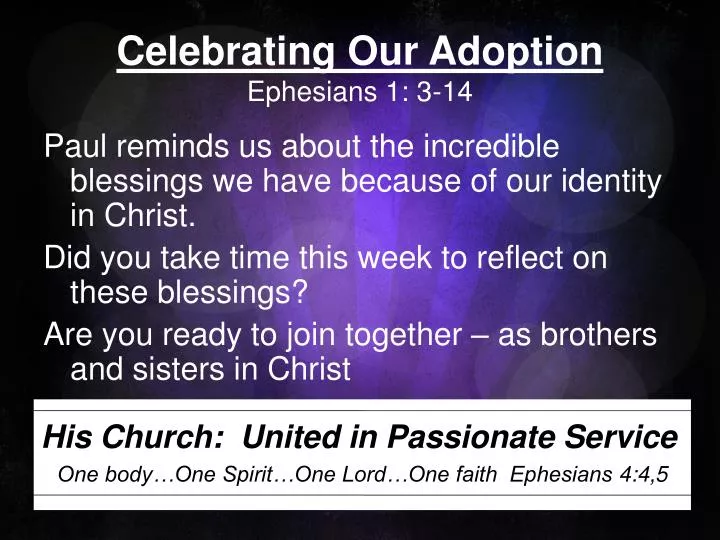 celebrating our adoption ephesians 1 3 14
