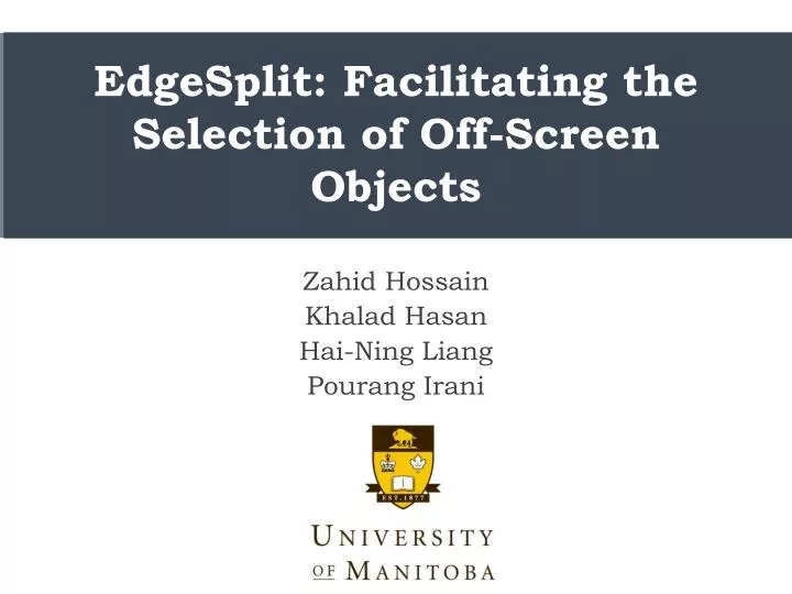 edgesplit facilitating the selection of off screen o bjects