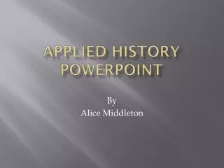 Applied History PowerPoint