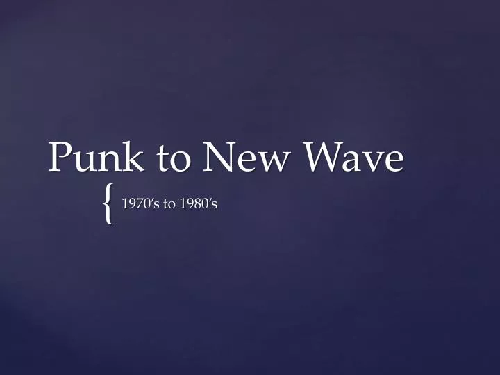 punk to new wave