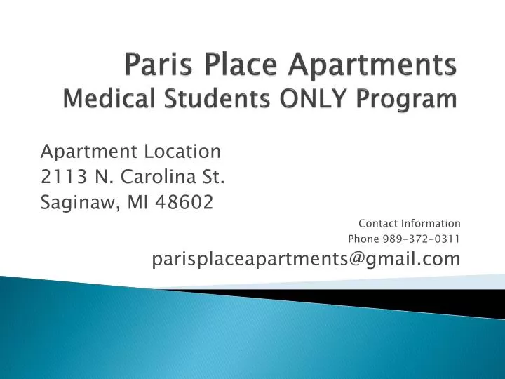 paris place apartments medical students only program