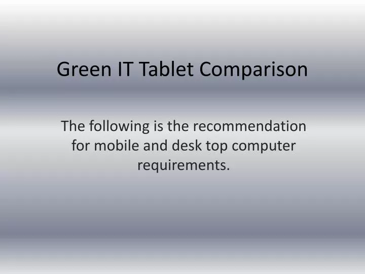 green it tablet comparison
