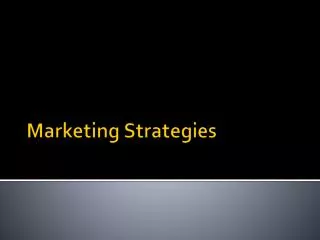 Marketing Strategies