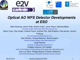 Optical AO WFS Detector Developments at ESO