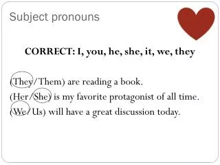 Subject pronouns