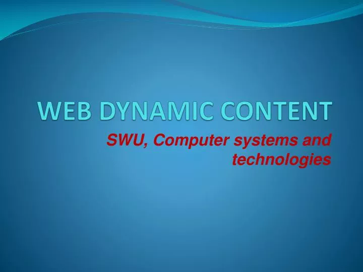 web dynamic content