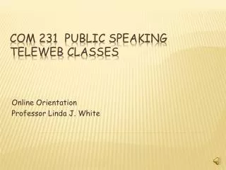 COM 231 Public Speaking Teleweb Classes
