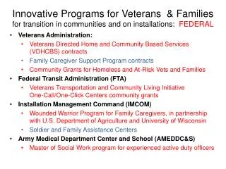 Veterans Administration: Veterans Directed Home and Community Based Services (VDHCBS) contracts