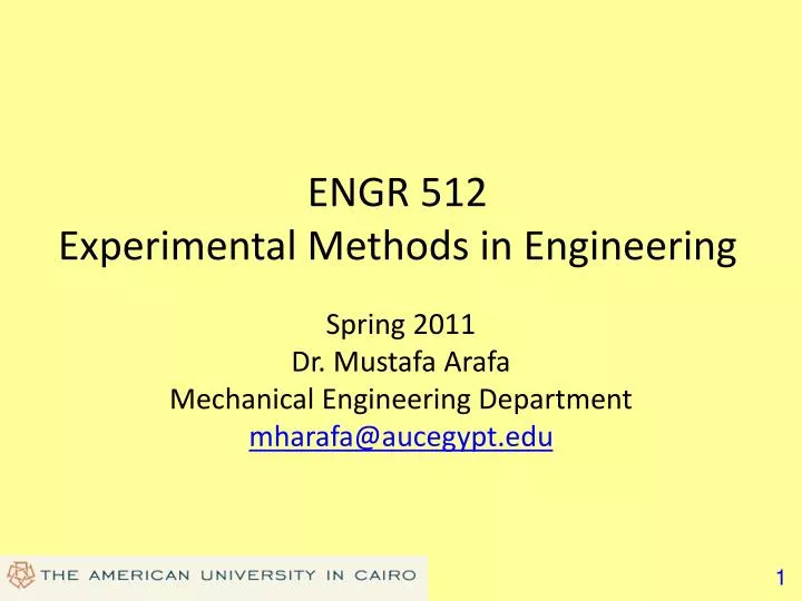 engr 512 experimental methods in engineering
