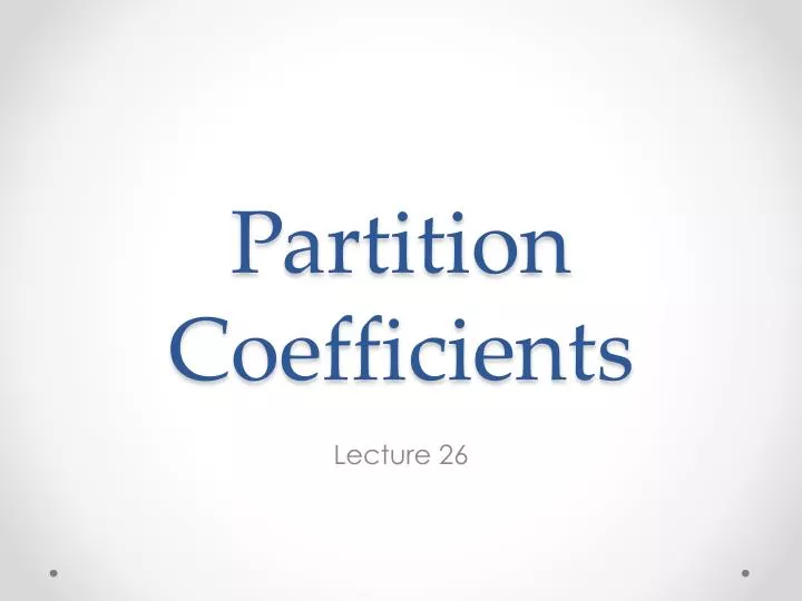 partition coefficients