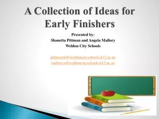 A Collection of Ideas for Early Finishers